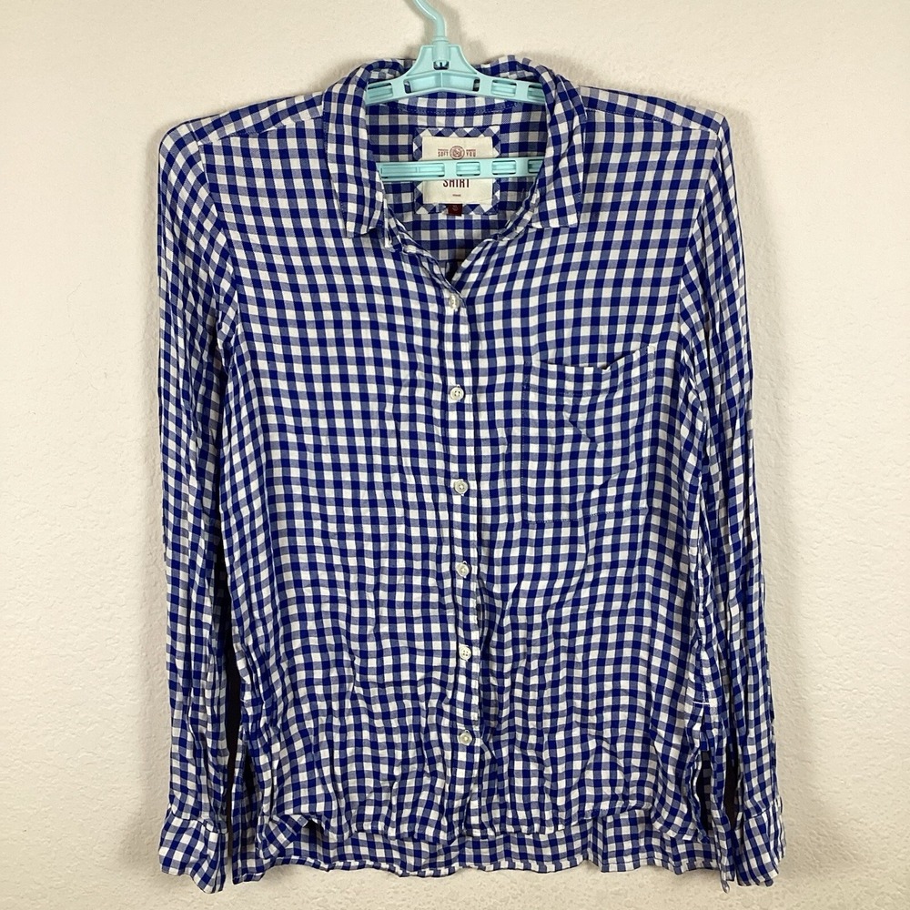 SO Mens Button Up Shirt Sz XL Long Sleeve Comfort Plaid Casual Soft Relaxed